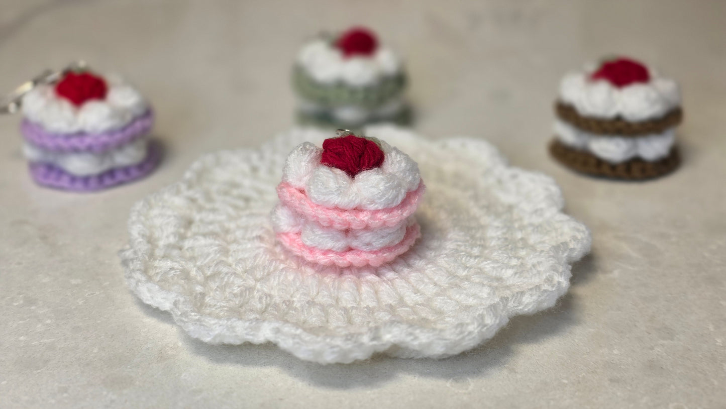 Mini cake keychain