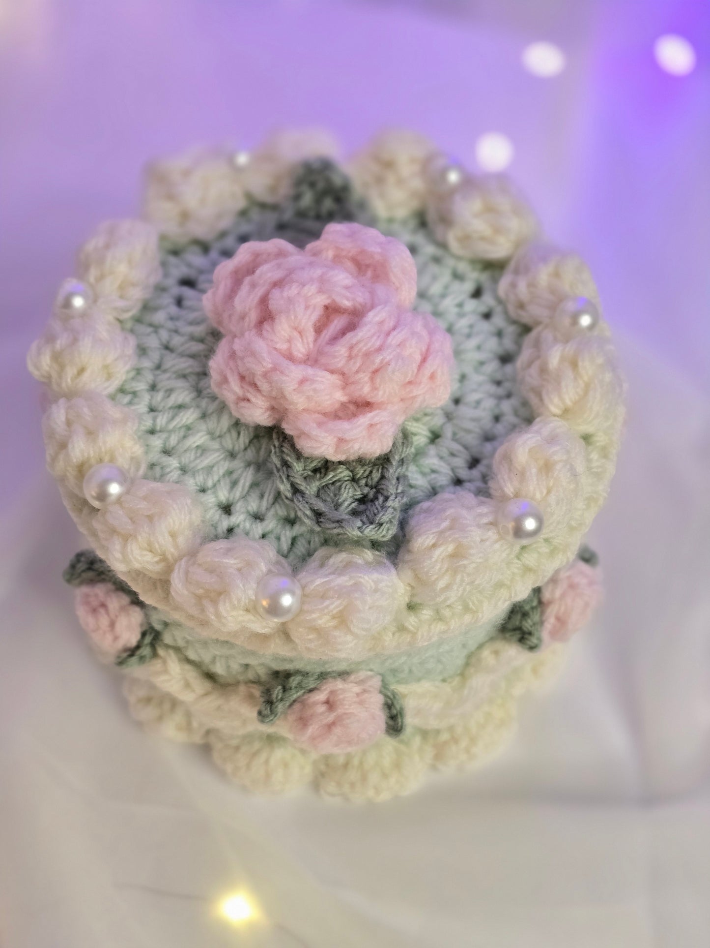 Crochet Cake Box - Mint