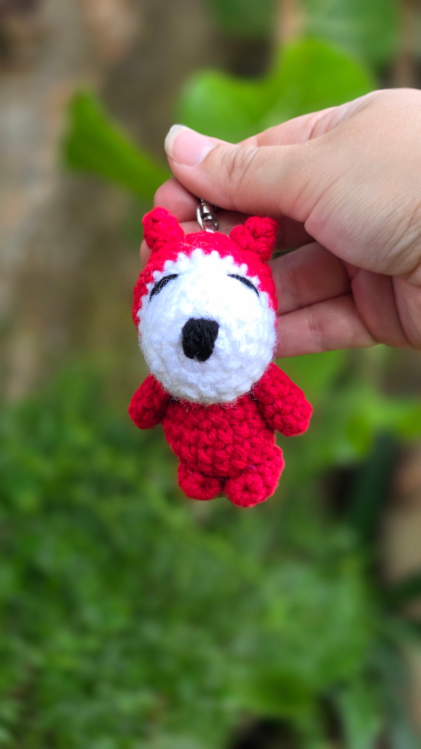 Crochet puppy keychain