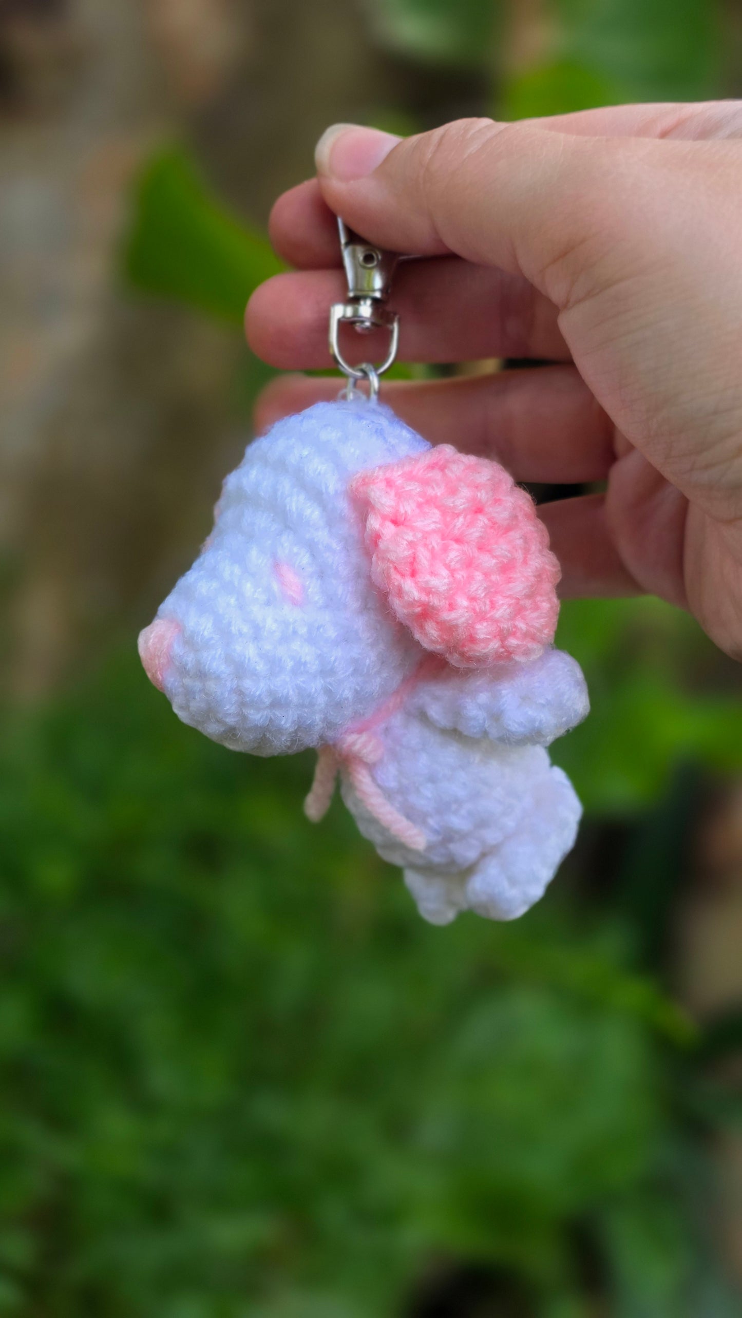Crochet puppy keychain