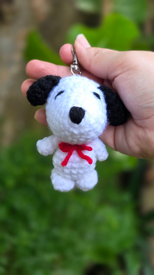 Crochet puppy keychain