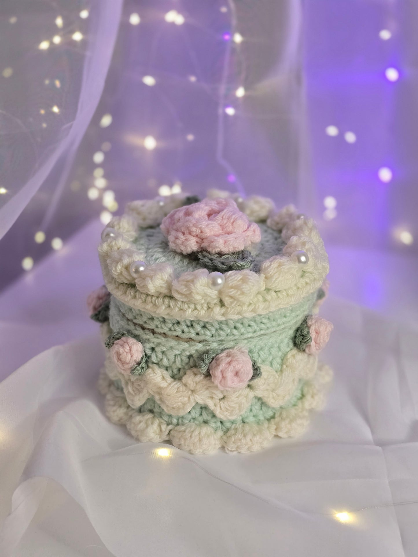 Crochet Cake Box - Mint