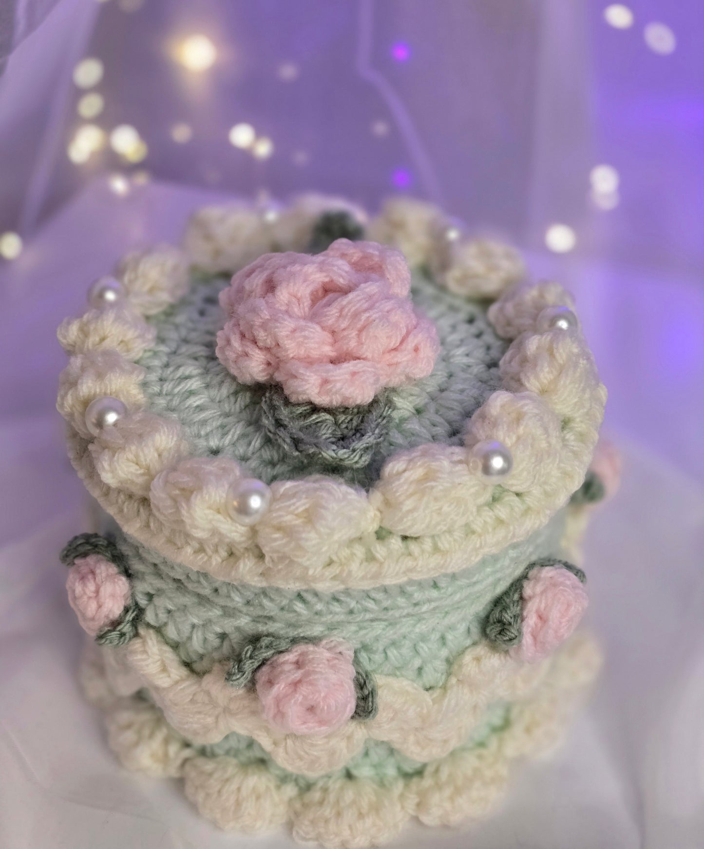 Crochet Cake Box - Mint