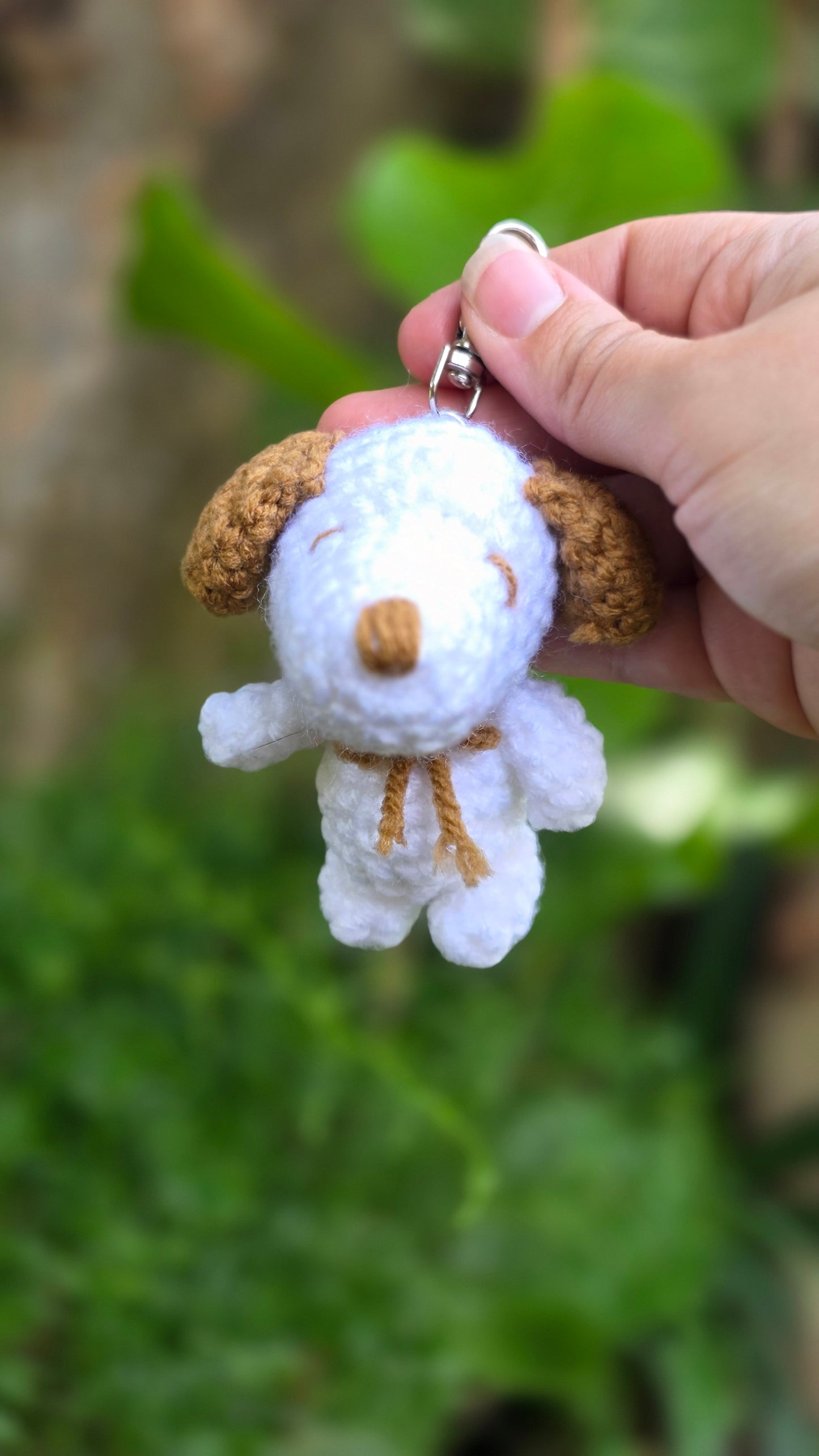 Crochet puppy keychain