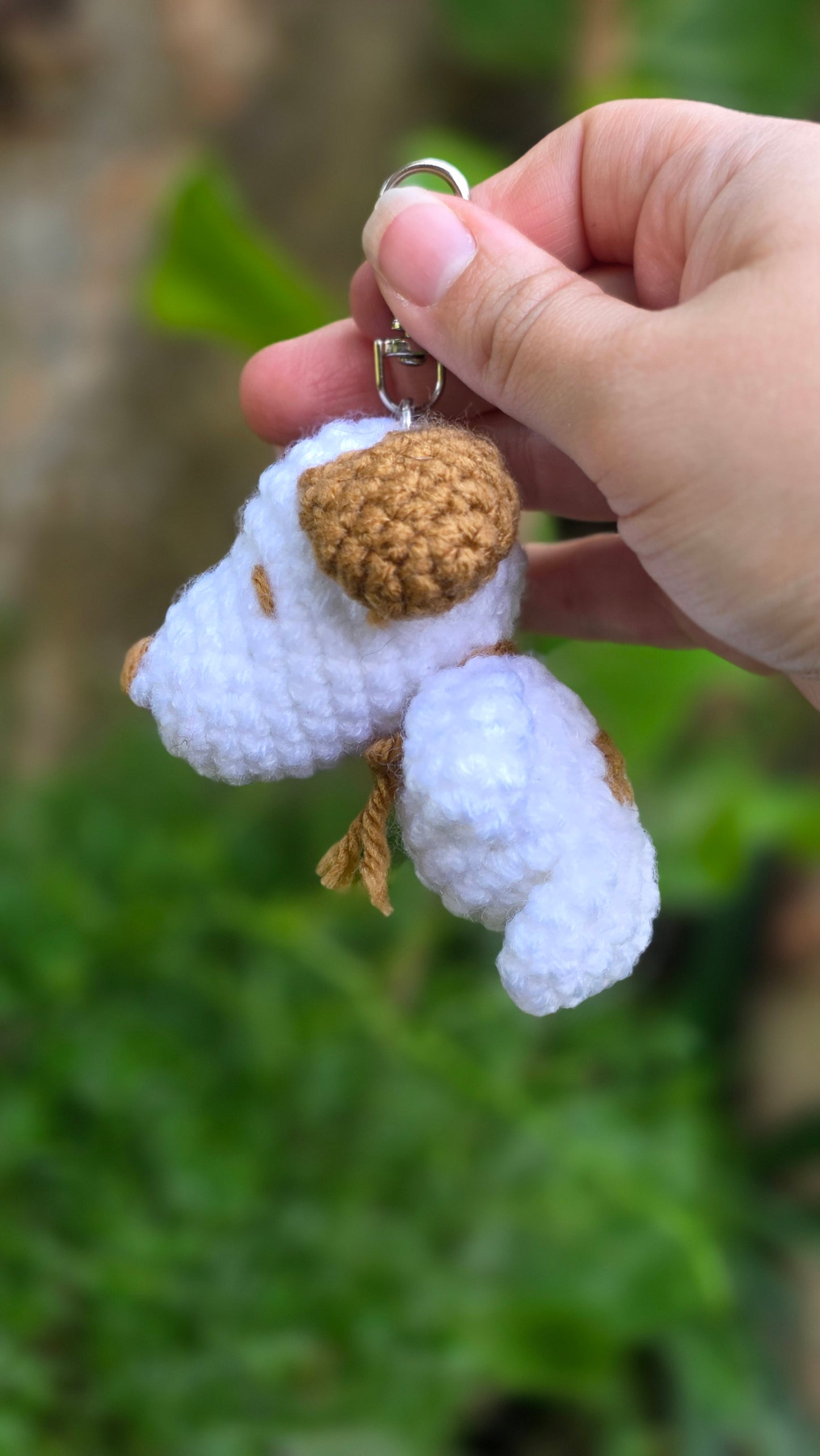 Crochet puppy keychain