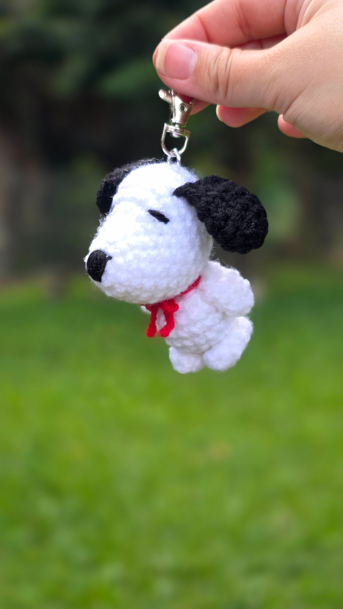 Crochet puppy keychain
